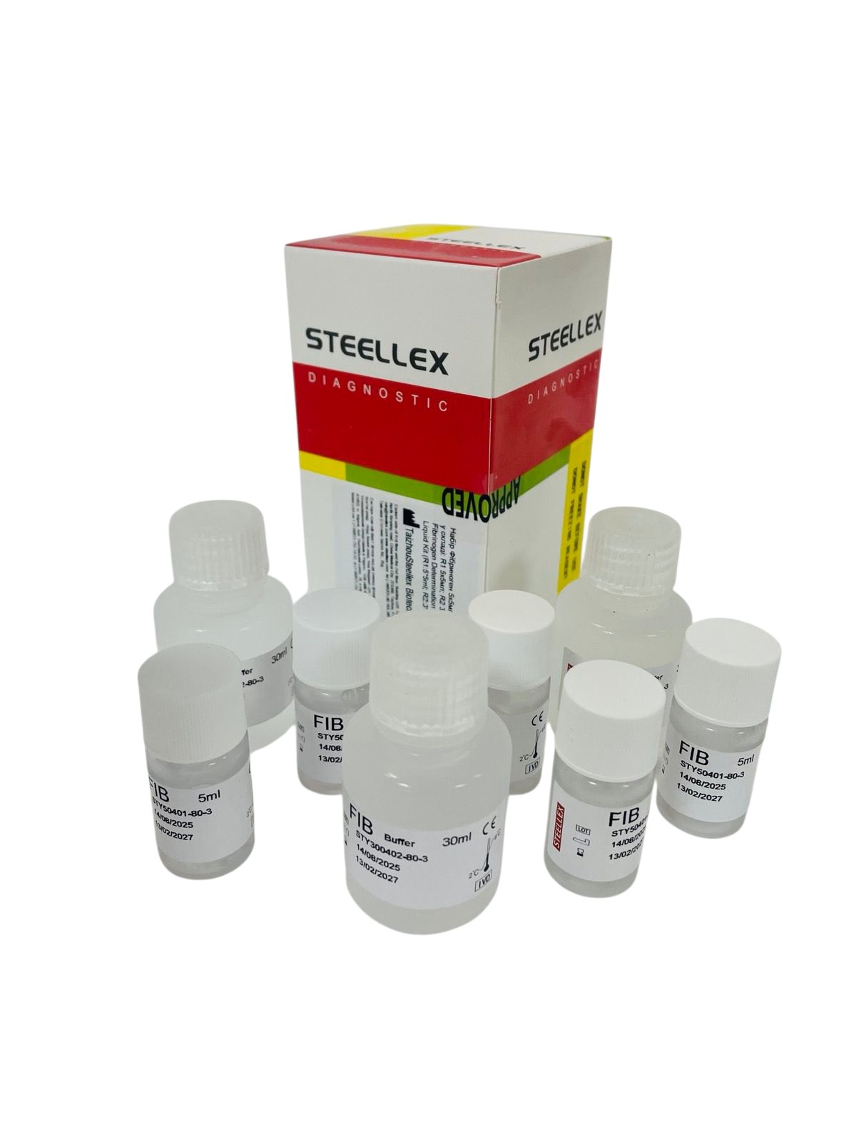 Набір Фібріноген 5х5 мл у складі: R1 5х5 мл; R2 3х30 мл